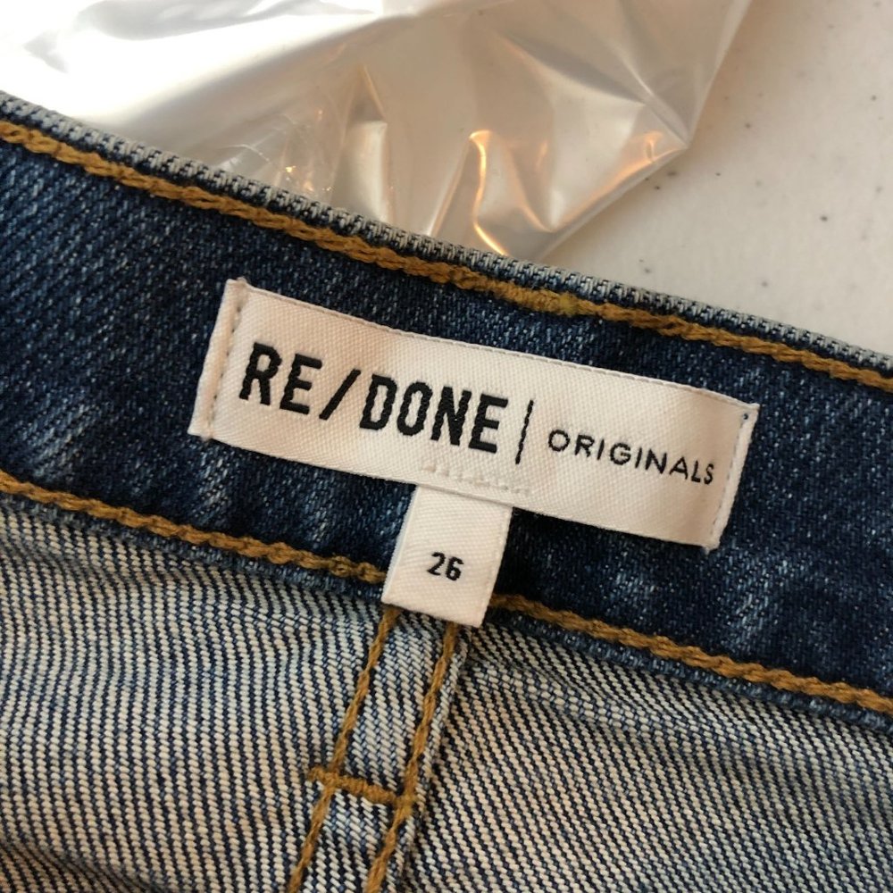 Re/Done Womens Jeans Mid Rise Kick Flare Mid 70s Wash Zip Fly 26 - Picture 6 of 7